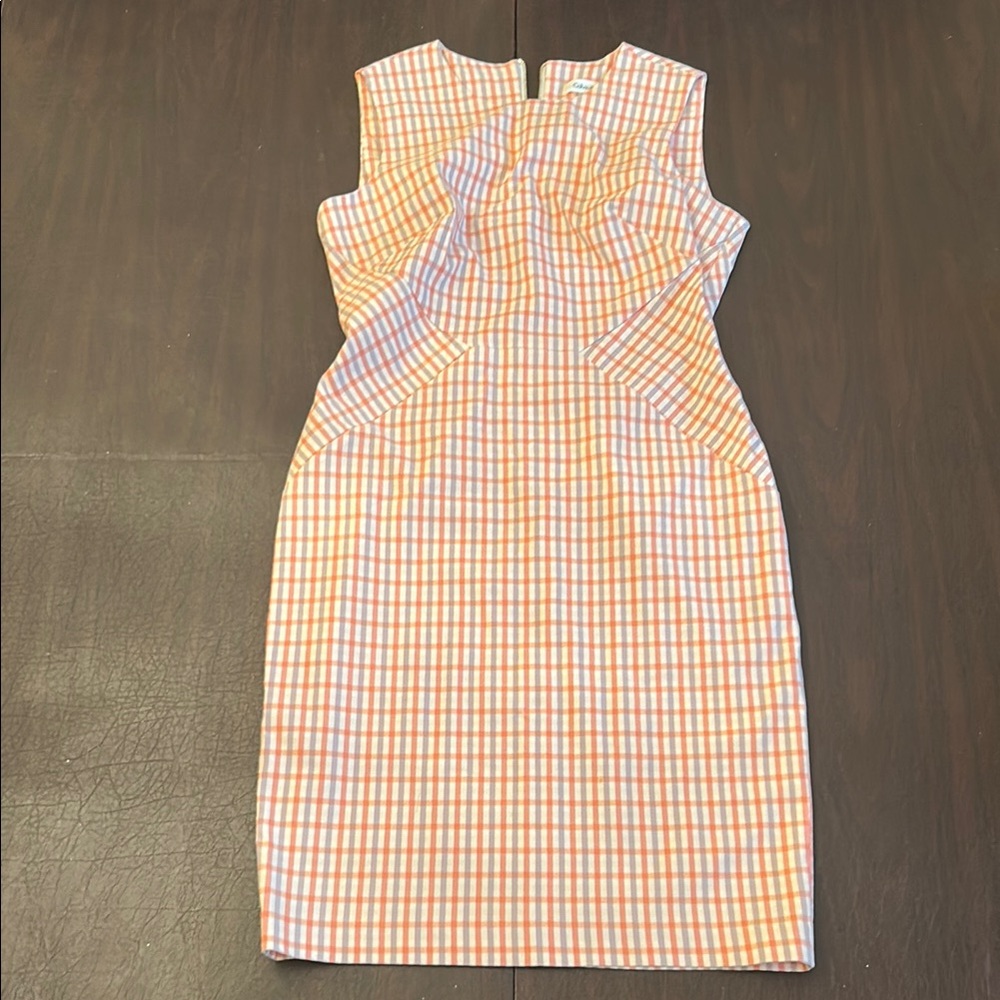 Calvin Klein Orange and White Checkered Dress